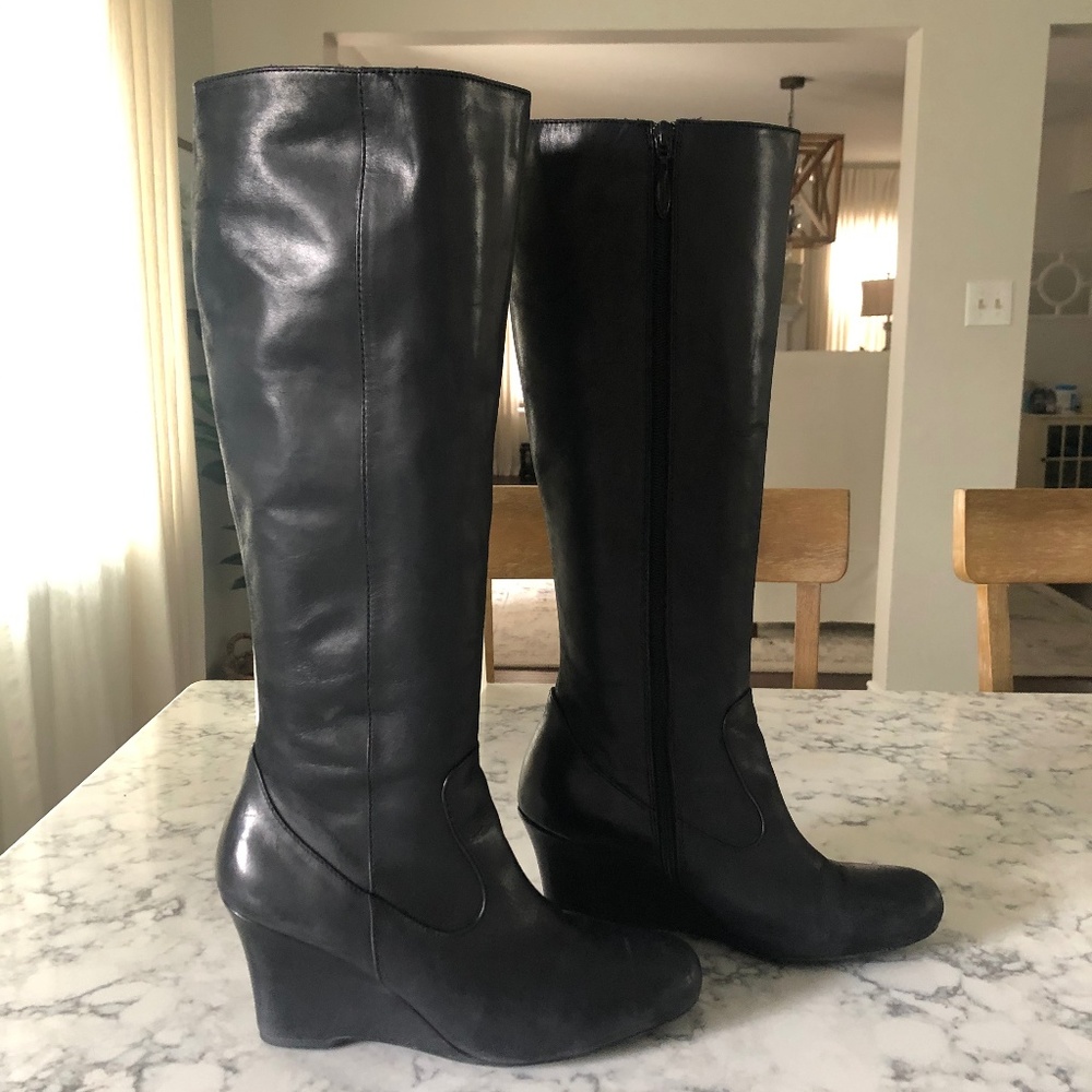 Born Tall Wedge Heel Boots Size 8 US/39 EU